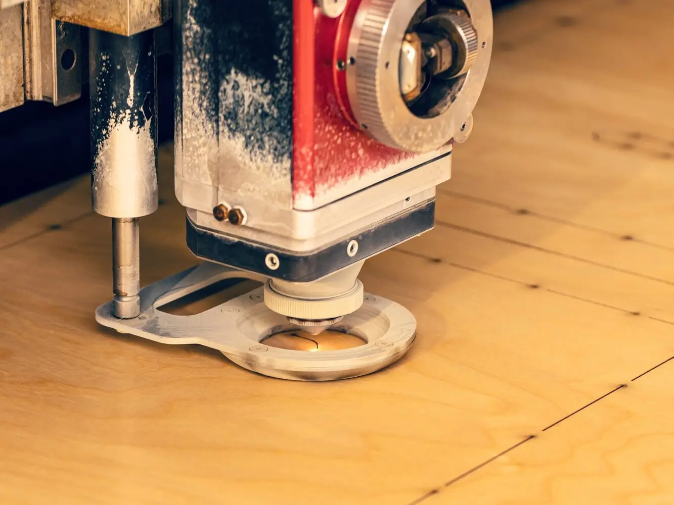Laser cutting wood.